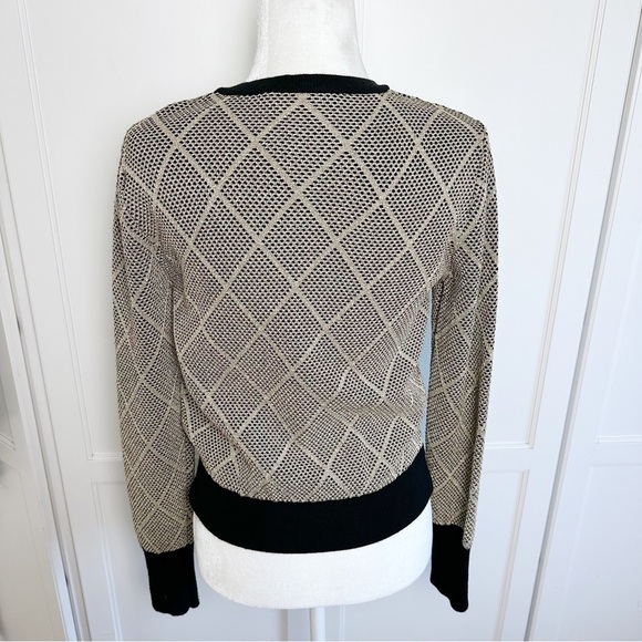 Zara Metallic Cardigan Button Front Geometric Momcore Academia - Picture 4 of 15